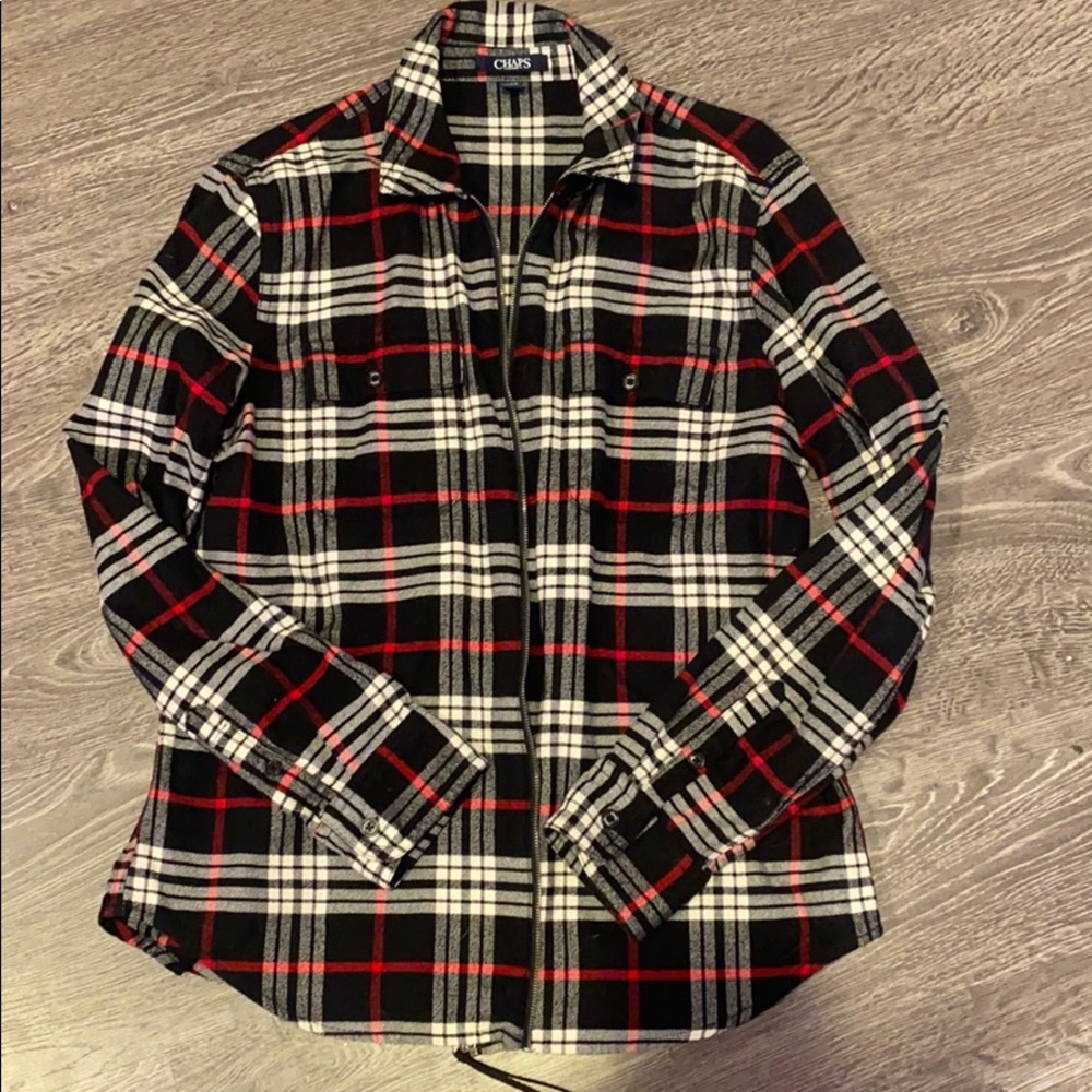chaps denim oversized flannel